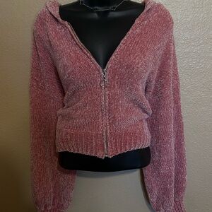 Misguided Cozy Pink Zip-Up Hoodie
